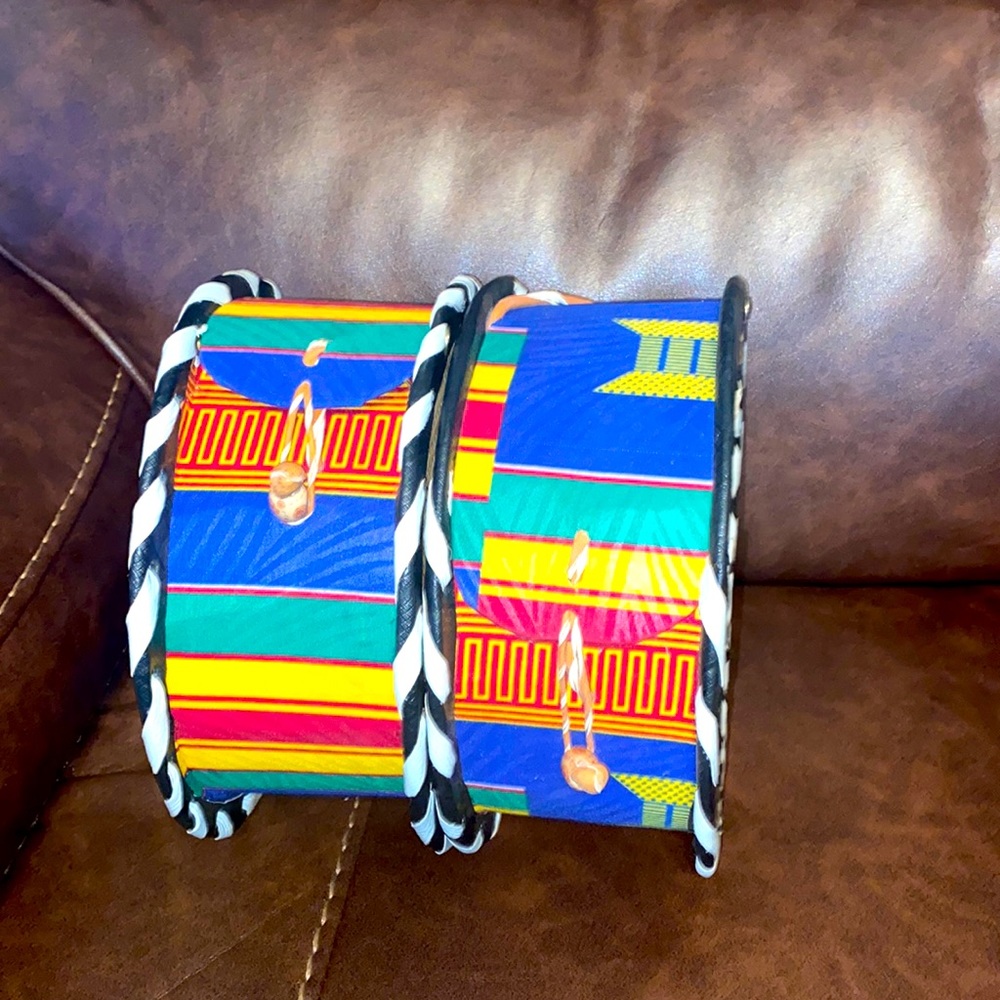 African kente print bag